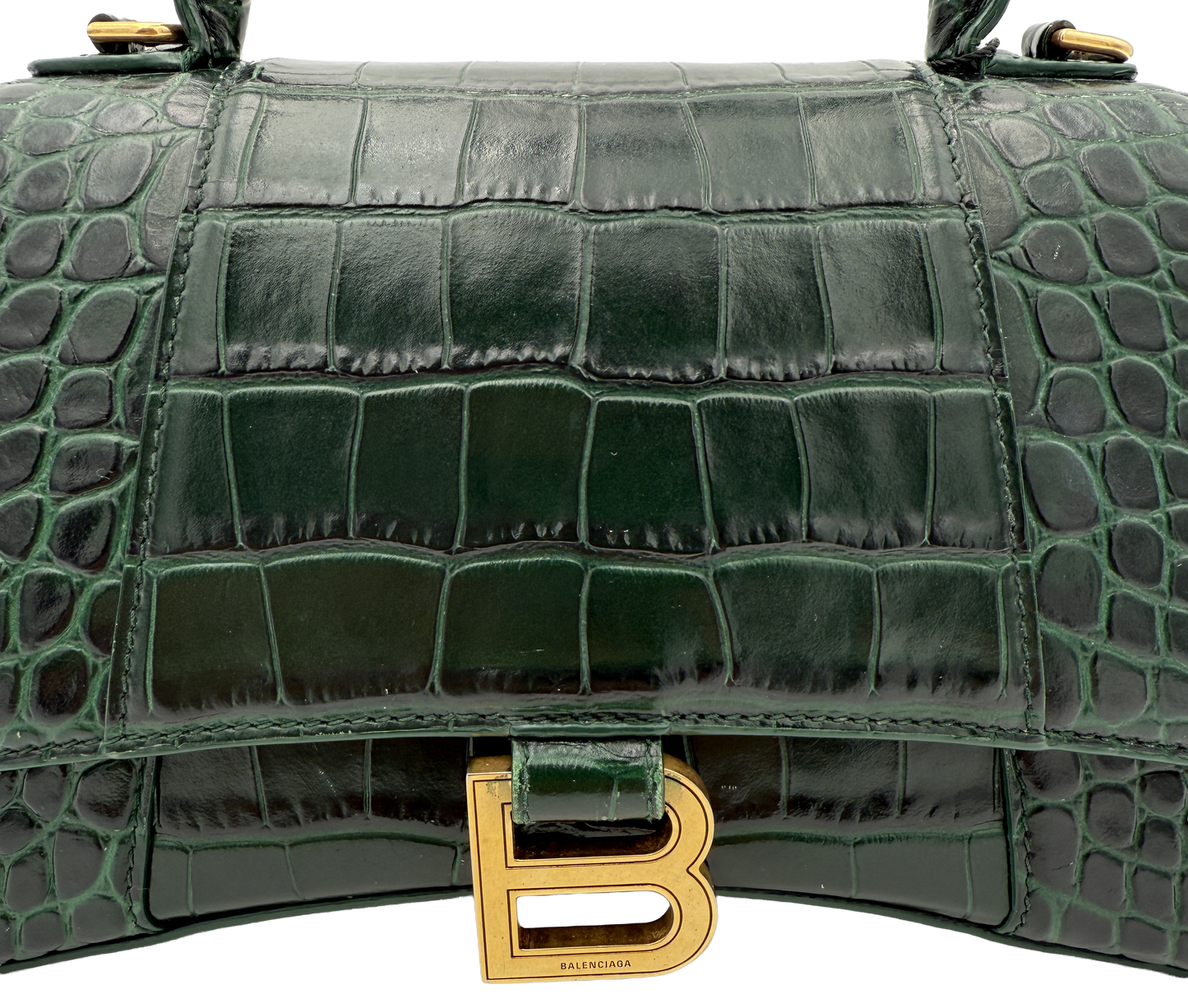 Balenciaga Hourglass - Green Croc