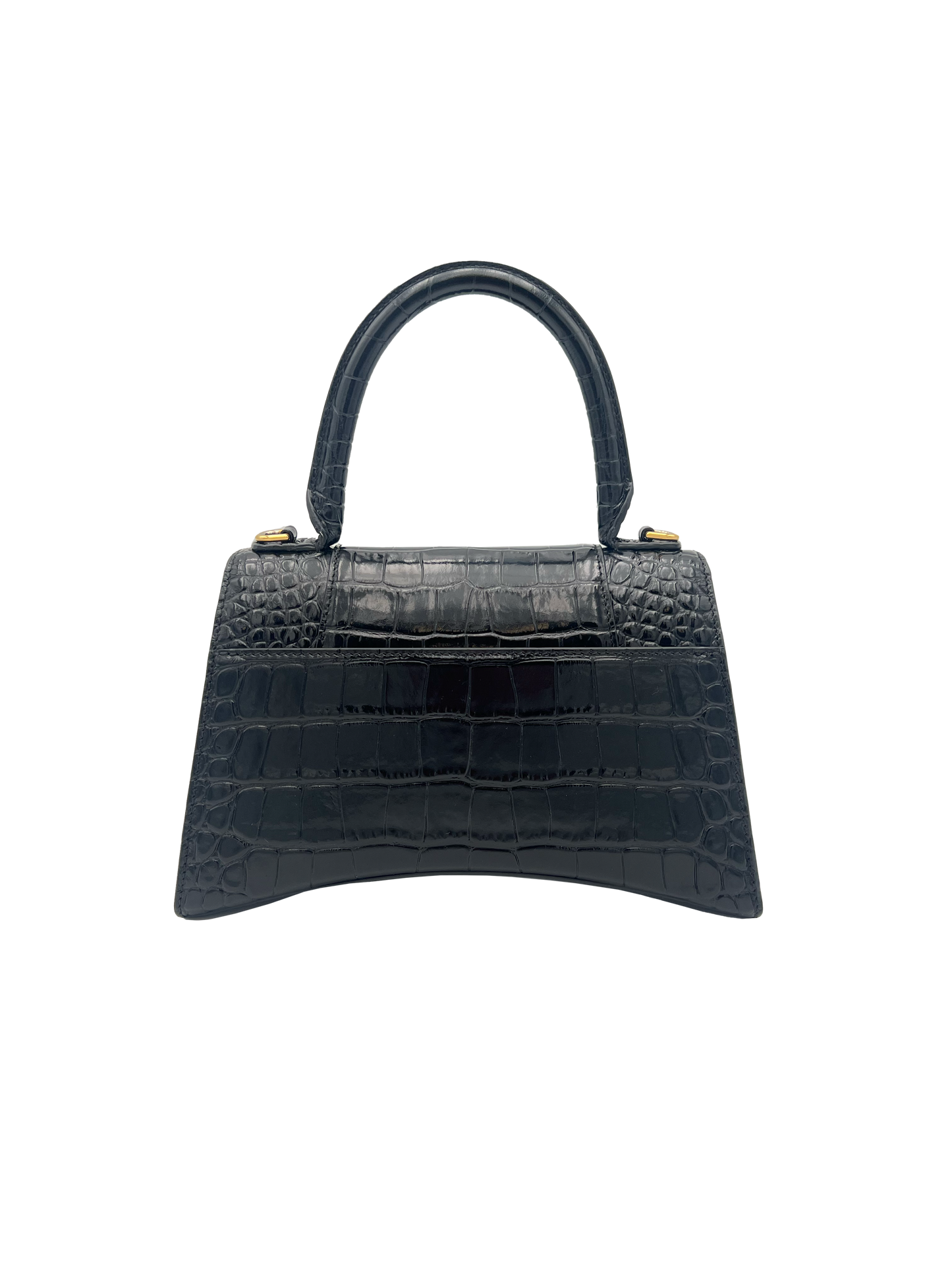 Balenciaga Hourglass - Black Kroko