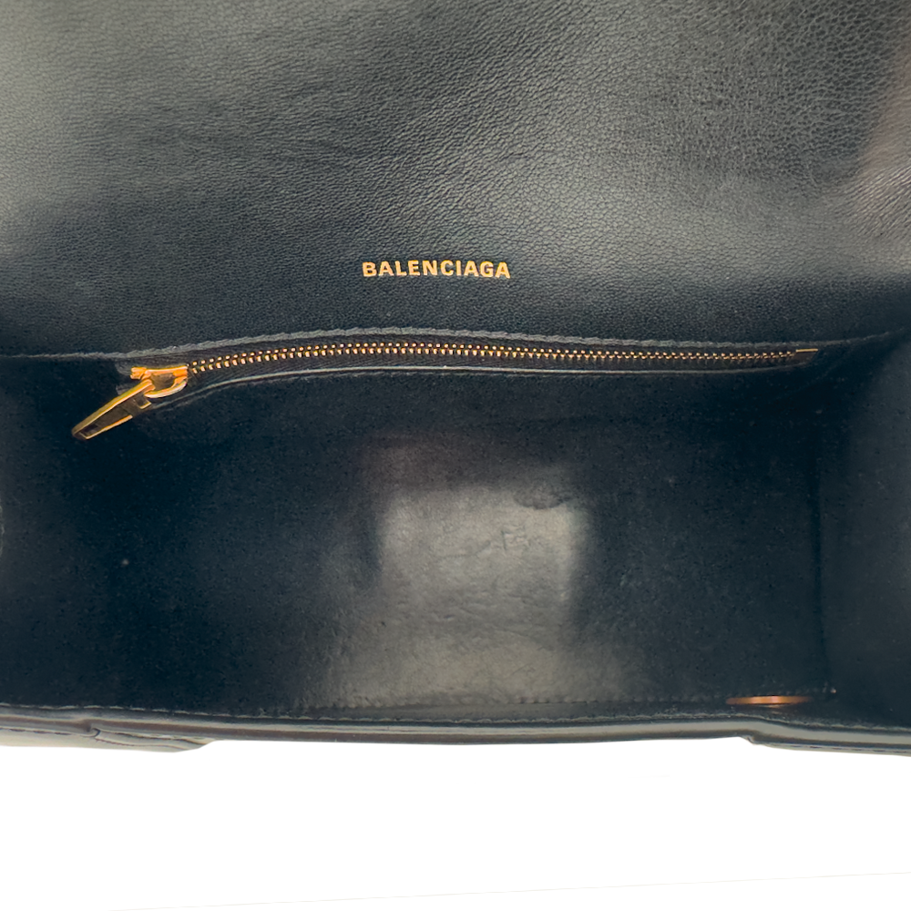 Balenciaga Hourglass - Black Kroko