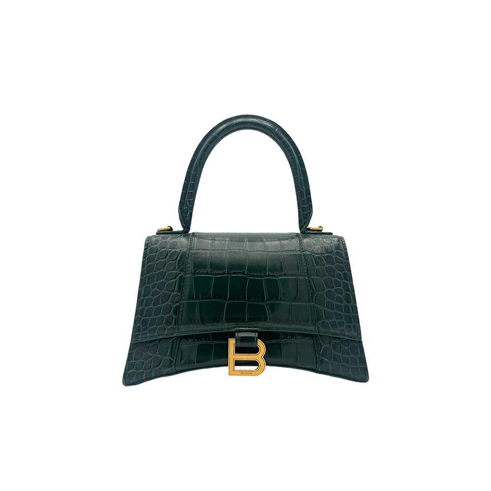 Balenciaga Hourglass - Green Kroko