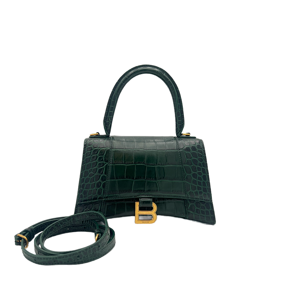 Balenciaga Hourglass - Green Croc
