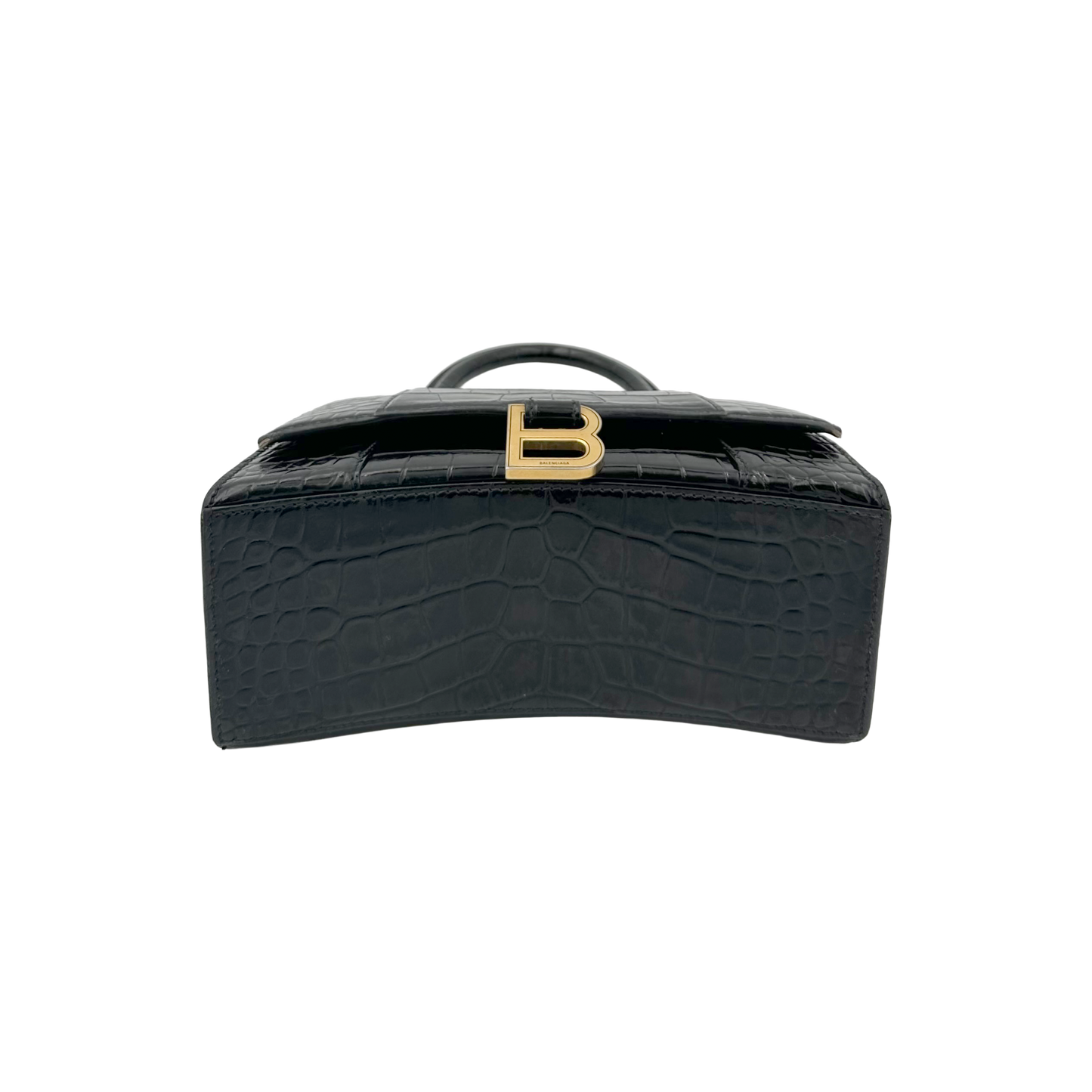 Balenciaga Hourglass - Black Kroko