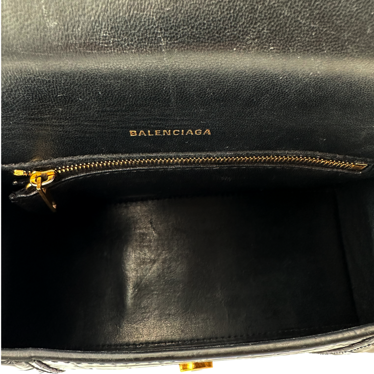 Balenciaga Hourglass - Black Kroko