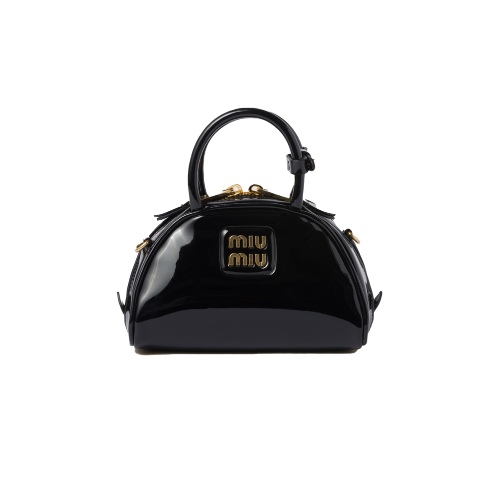 Miu Miu Top-Handle Glossy Bag - Black