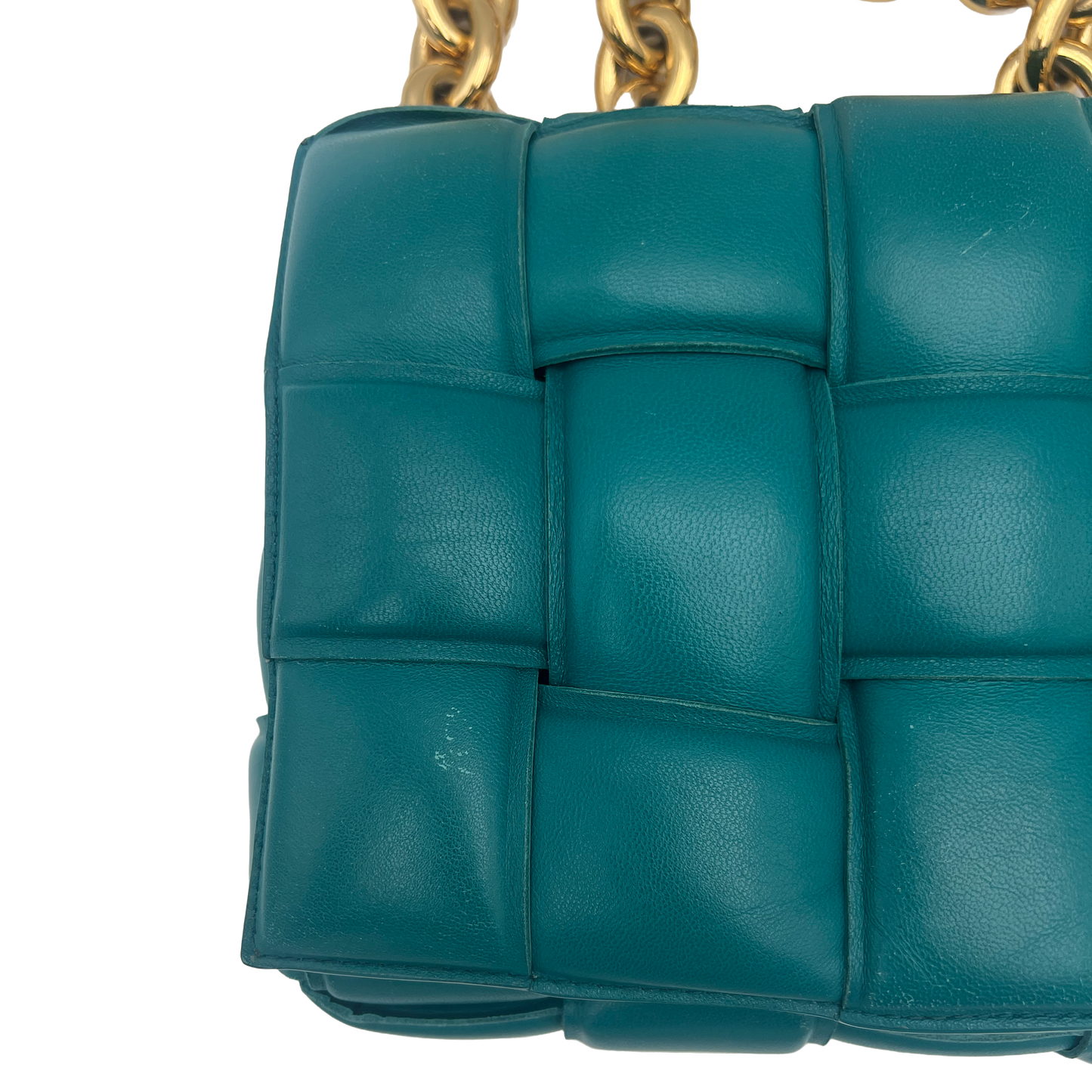 Bottega Veneta Padded Cassette Chain - Bluegreen