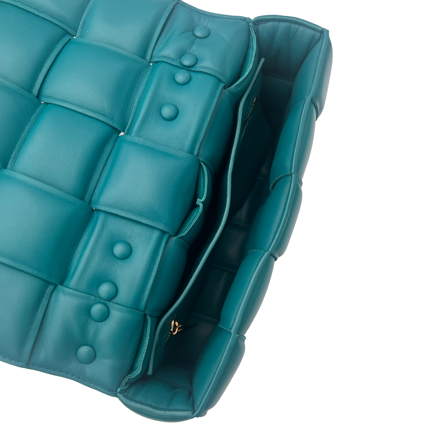 Bottega Veneta Padded Cassette Chain - Bluegreen