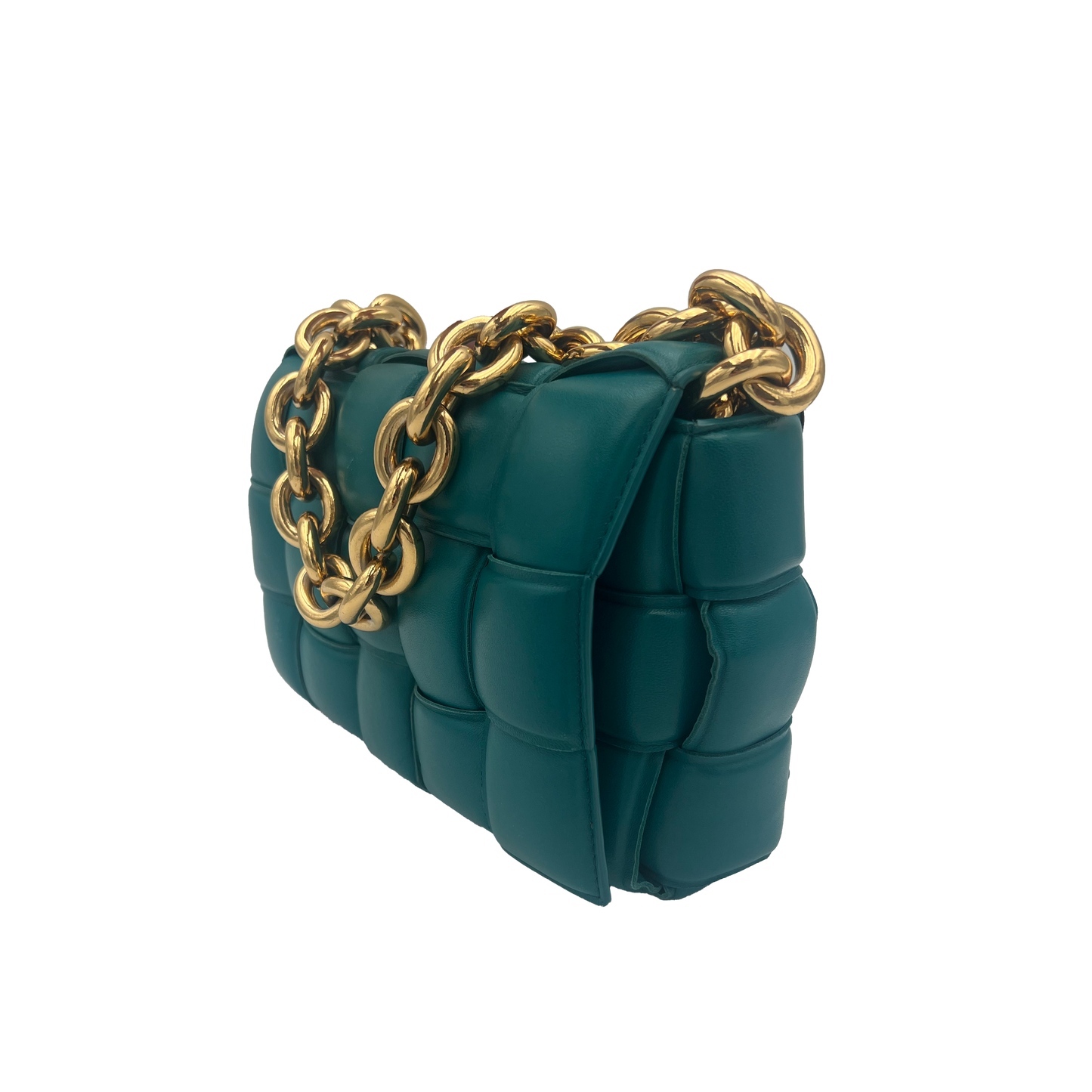 Bottega Veneta Padded Cassette Chain - Bluegreen