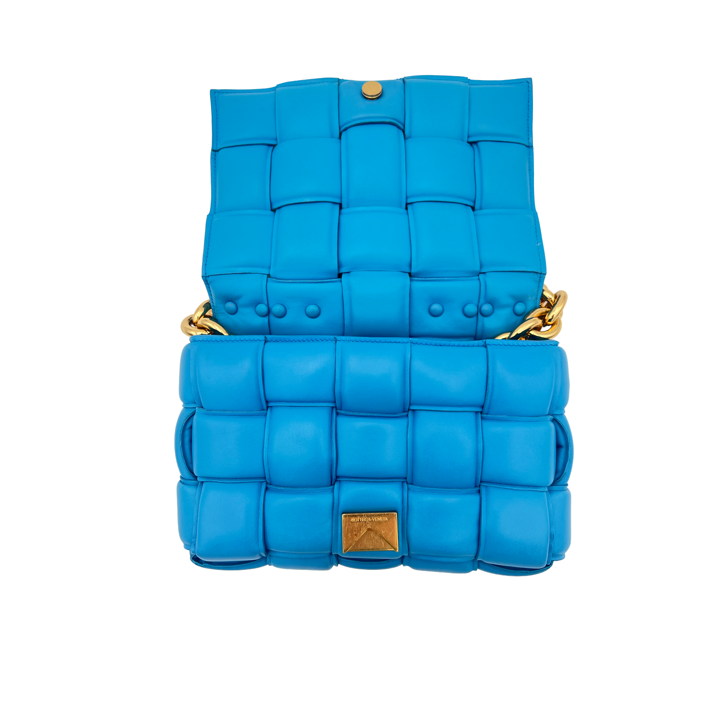 Bottega Veneta Padded Cassette Chain - Swimming Pool