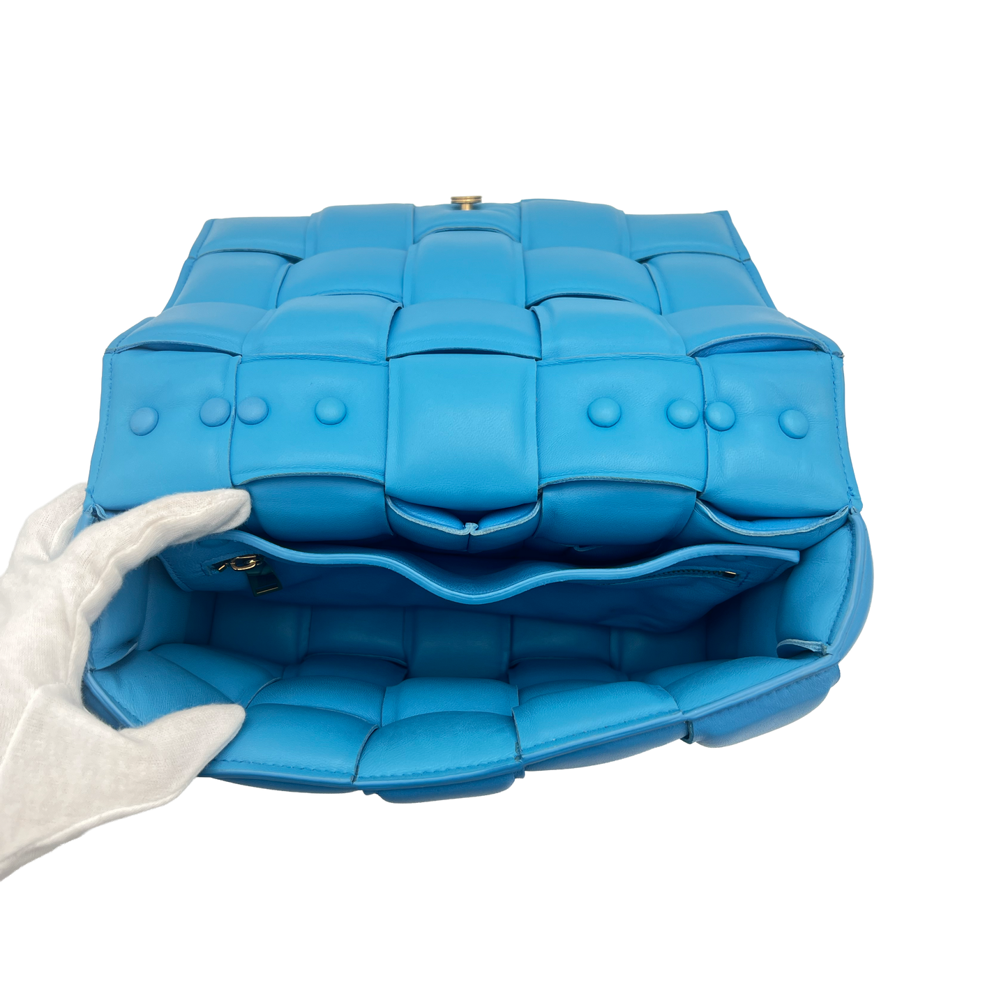 Bottega Veneta Padded Cassette Chain - Swimming Pool