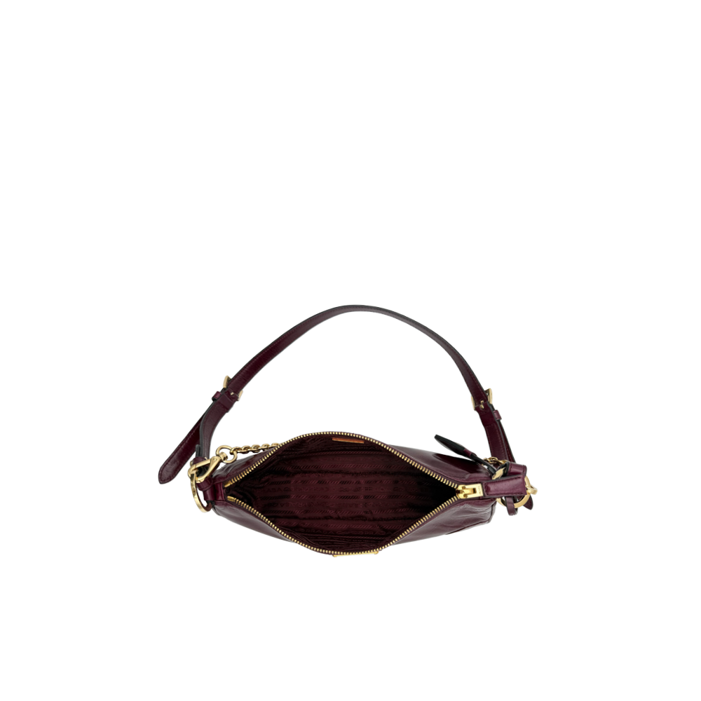 Prada Re-Edition 2002 Shoulder Bag Chain - bordeaux