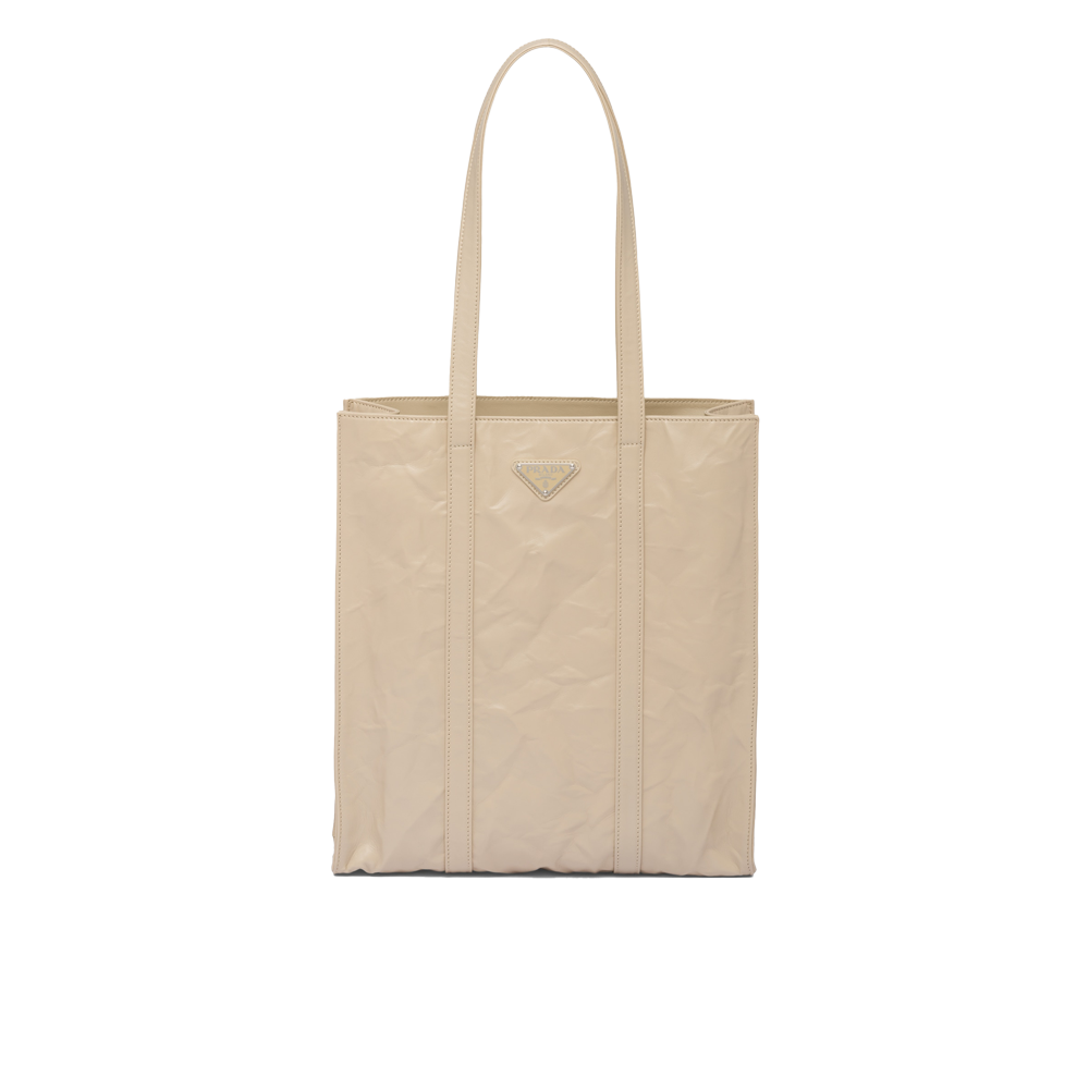 Prada Small Nappa Tote - Creme