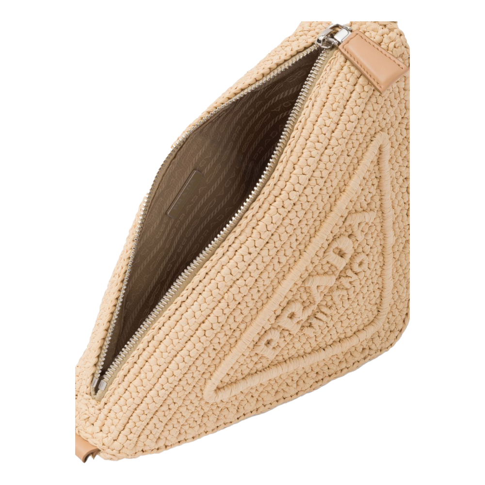Prada Triangle Raphia Raphia - Naturel