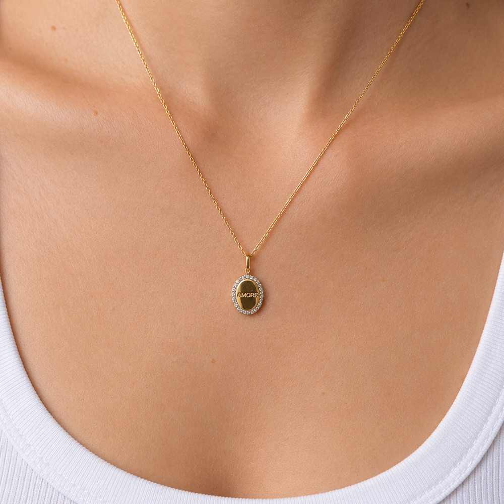 Amore Charm Pave Gold