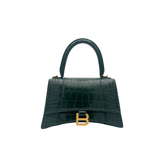 Balenciaga Hourglass - Green Kroko
