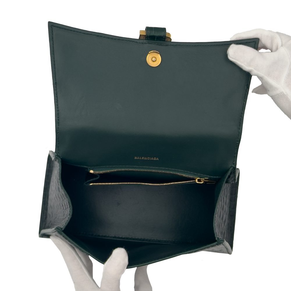 Balenciaga Hourglass - Green Kroko