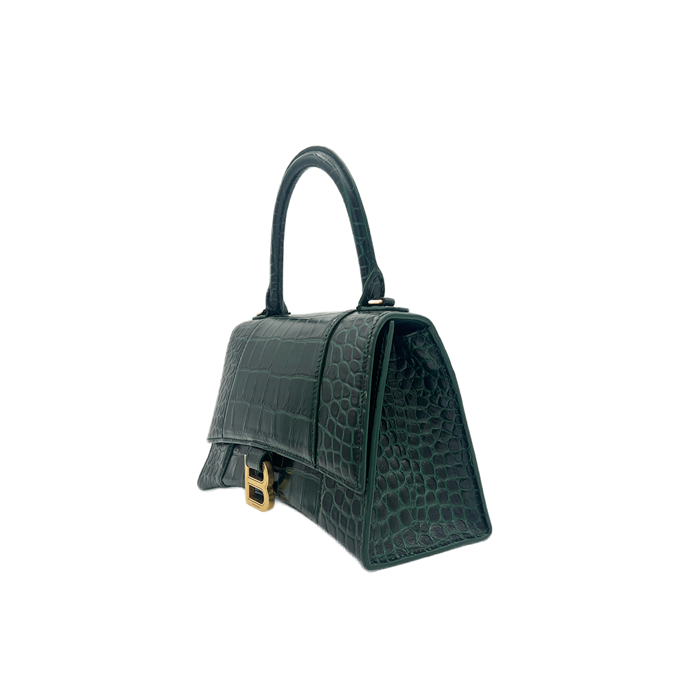 Balenciaga Hourglass - Green Kroko