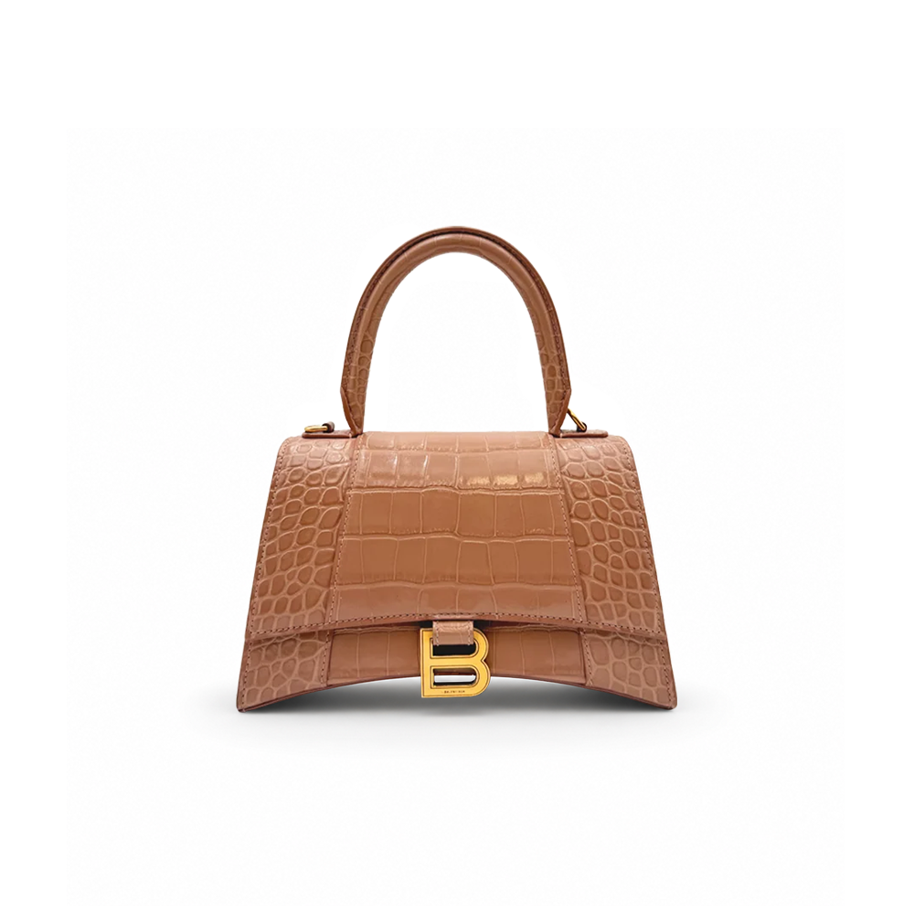 Balenciaga Hourglass - Croco nude