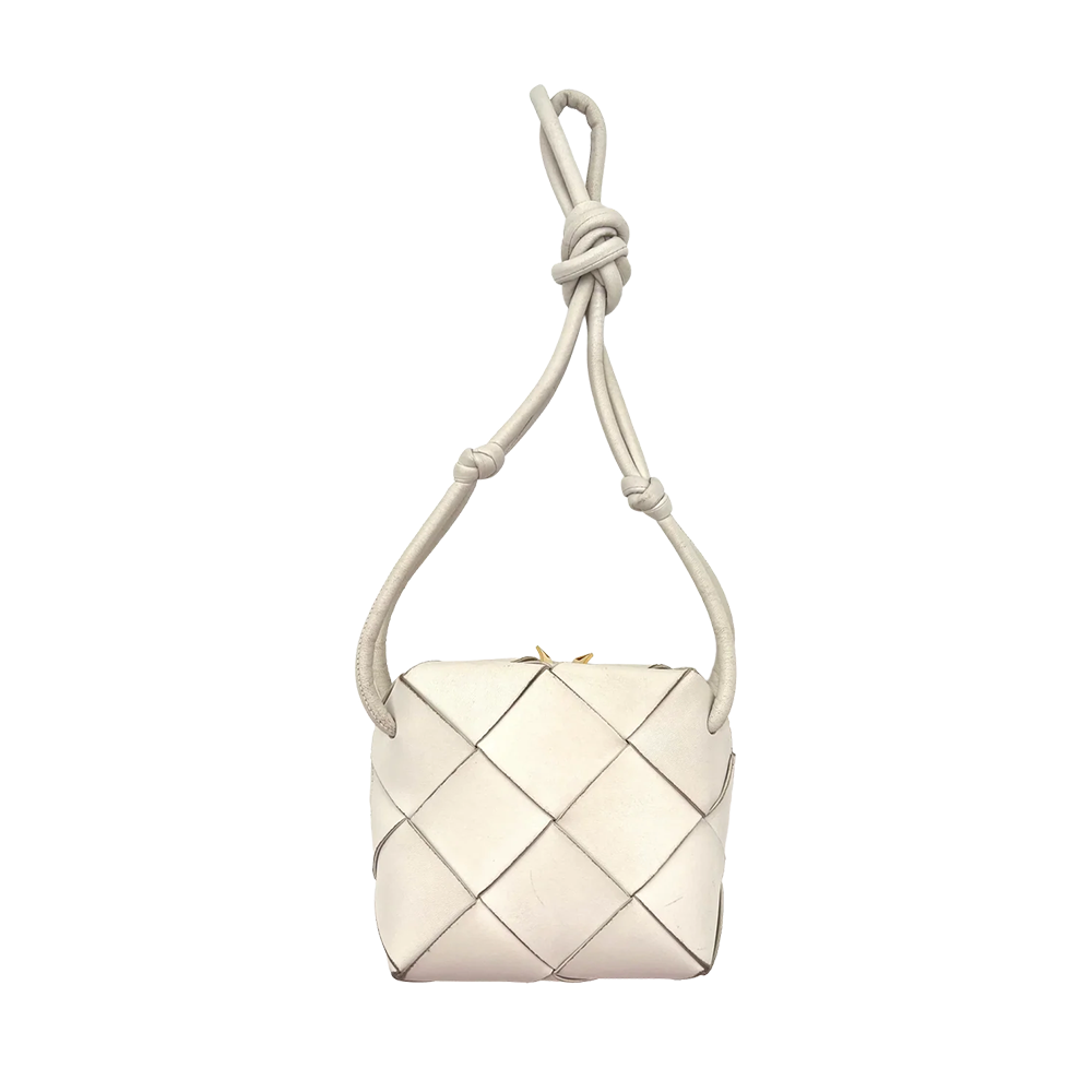 Mini cassette Bottega Veneta - Blanc cassé 