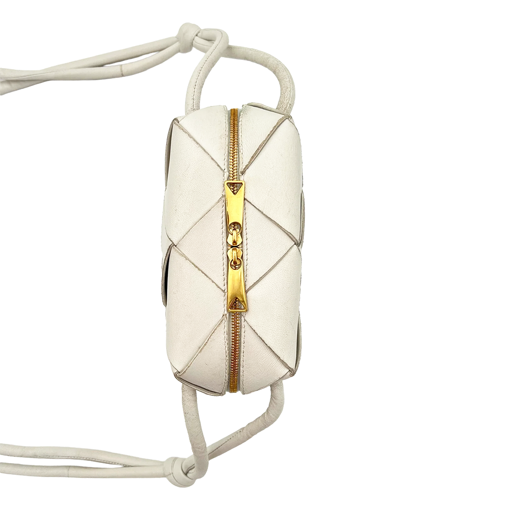 Mini cassette Bottega Veneta - Blanc cassé 