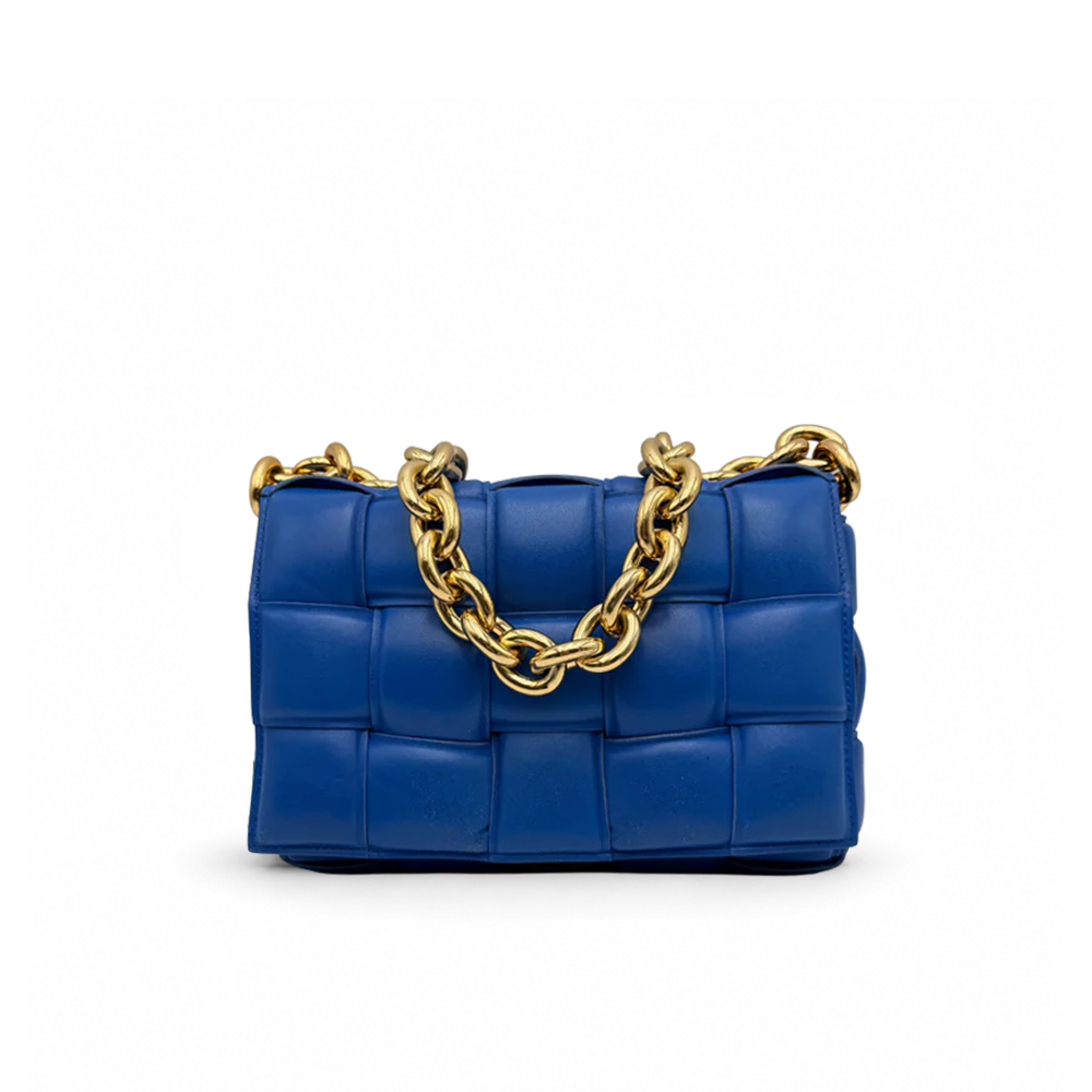 Bottega Veneta Padded Cassette Chain - Cobalt Blue