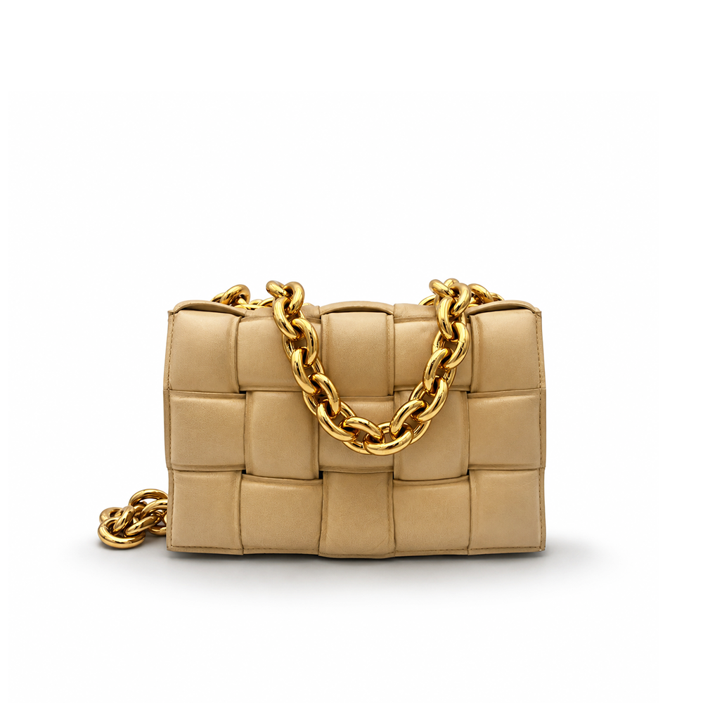 Bottega Veneta Padded Cassette Chain - Porridge