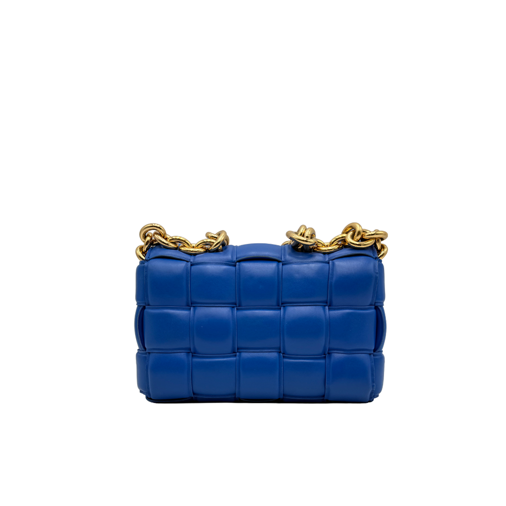 Cadena de casete acolchada de Bottega Veneta - Azul cobalto