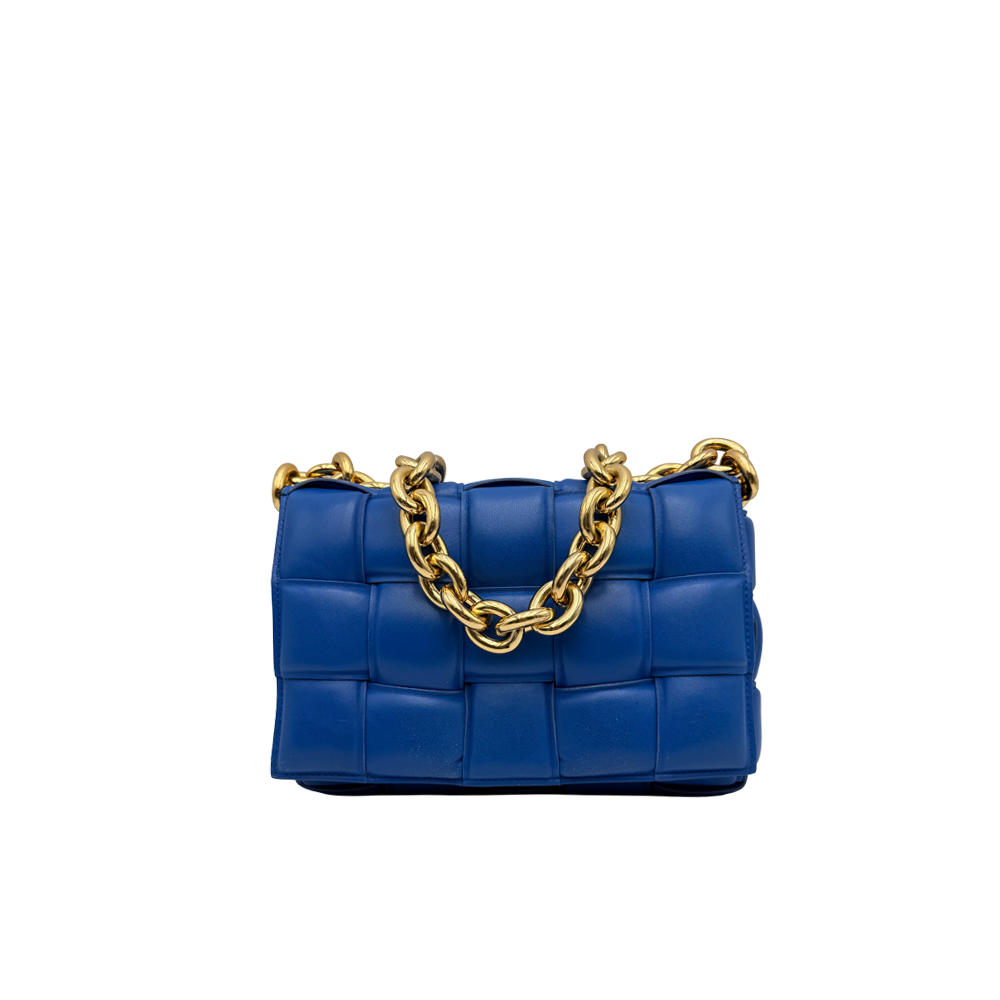 Cadena de casete acolchada de Bottega Veneta - Azul cobalto