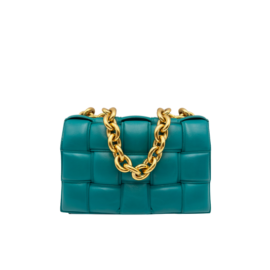 Bottega Veneta Padded Cassette Chain - Bluegreen
