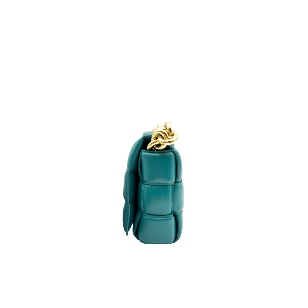 Cadena de casete acolchada de Bottega Veneta - Azul-verde