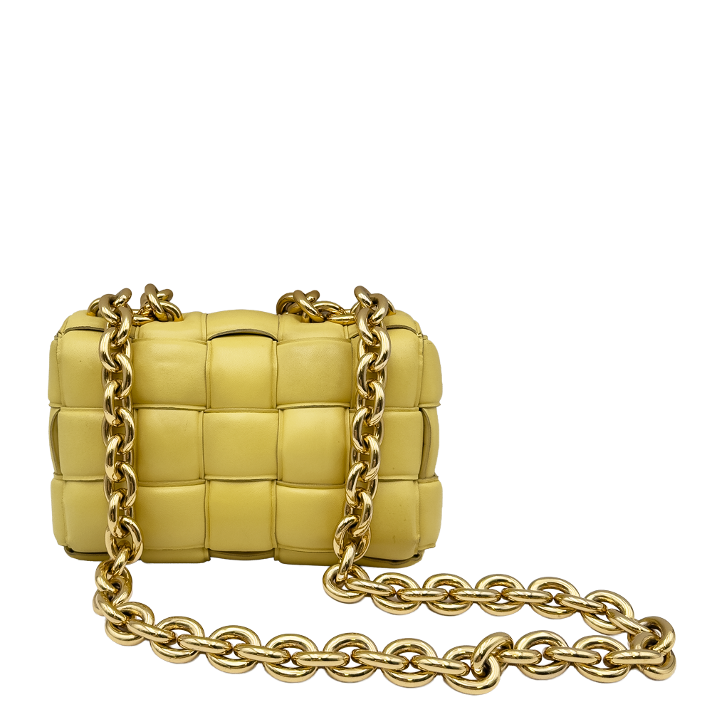 Bottega Veneta Padded Cassette Chain - Light Yellow