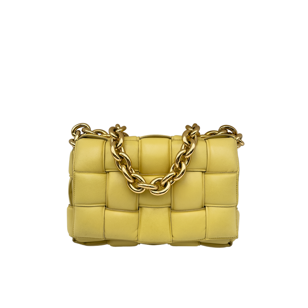 Bottega Veneta Padded Cassette Chain - Light Yellow