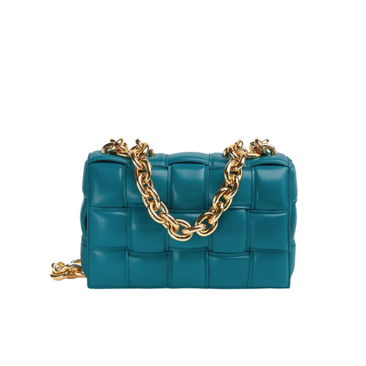 Bottega Veneta Padded Cassette Chain - Bluegreen