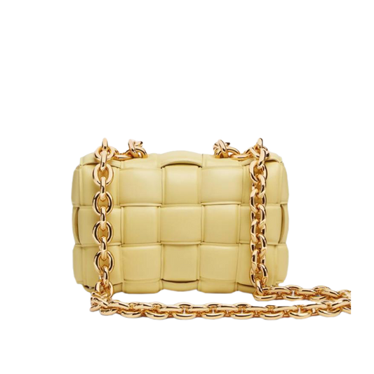 Bottega Veneta Padded Cassette Chain - Light Yellow