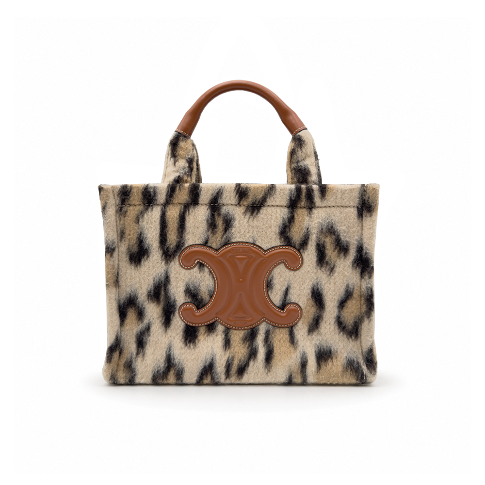 Celine Cabas Thais Leopard Small - Beige