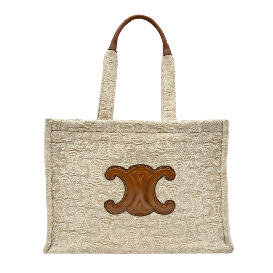 Celine Cabat Thais Large - Monogramma/strisce beige