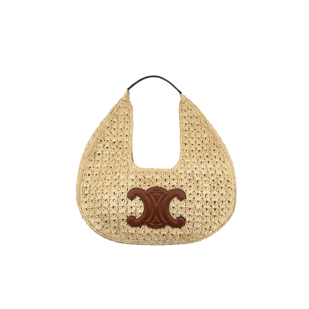 Celine Classic Raffia Hobo Bag - Natural
