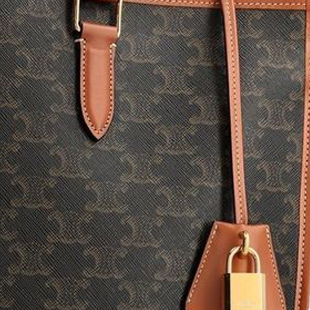 Celine Cabat Thais Large - Monogramma/strisce beige