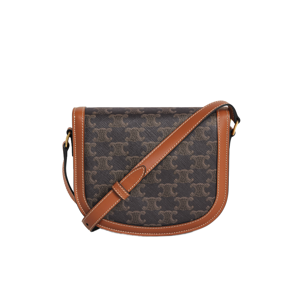 Celine Round Triomphe Besace Clea  - Triomphe Canvas tan