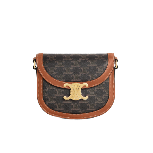 Celine Triomphe Besace Clea  - Triomphe Canvas tan