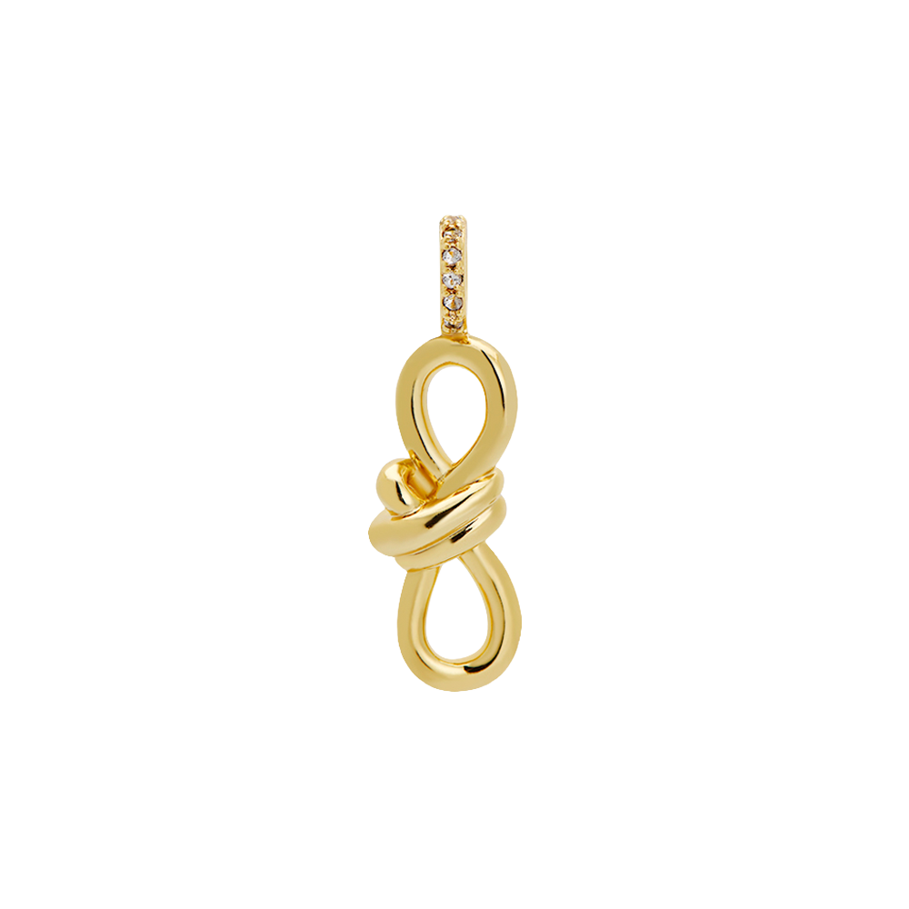 The Knot Charm Pave Gold
