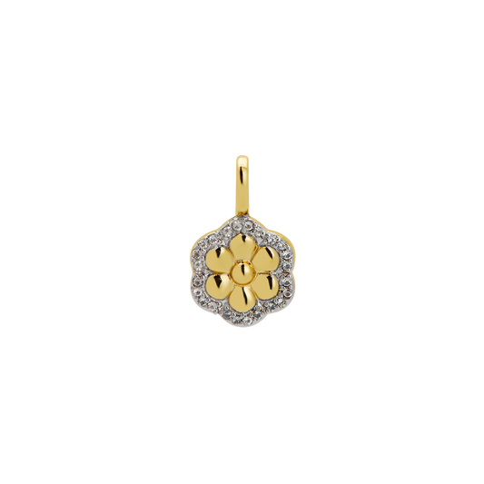 Flower Charm Pave Gold