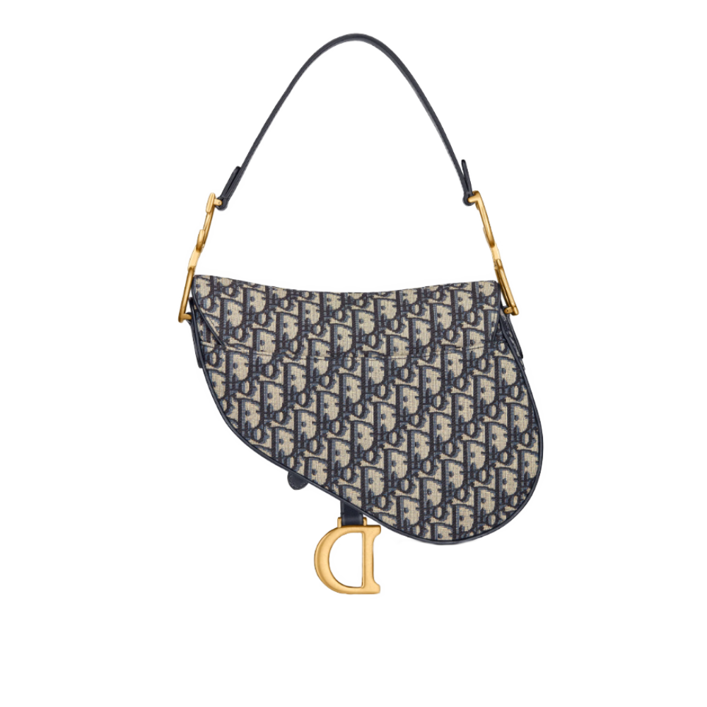 Bolso Dior Saddlebag Oblique - Azul marino
