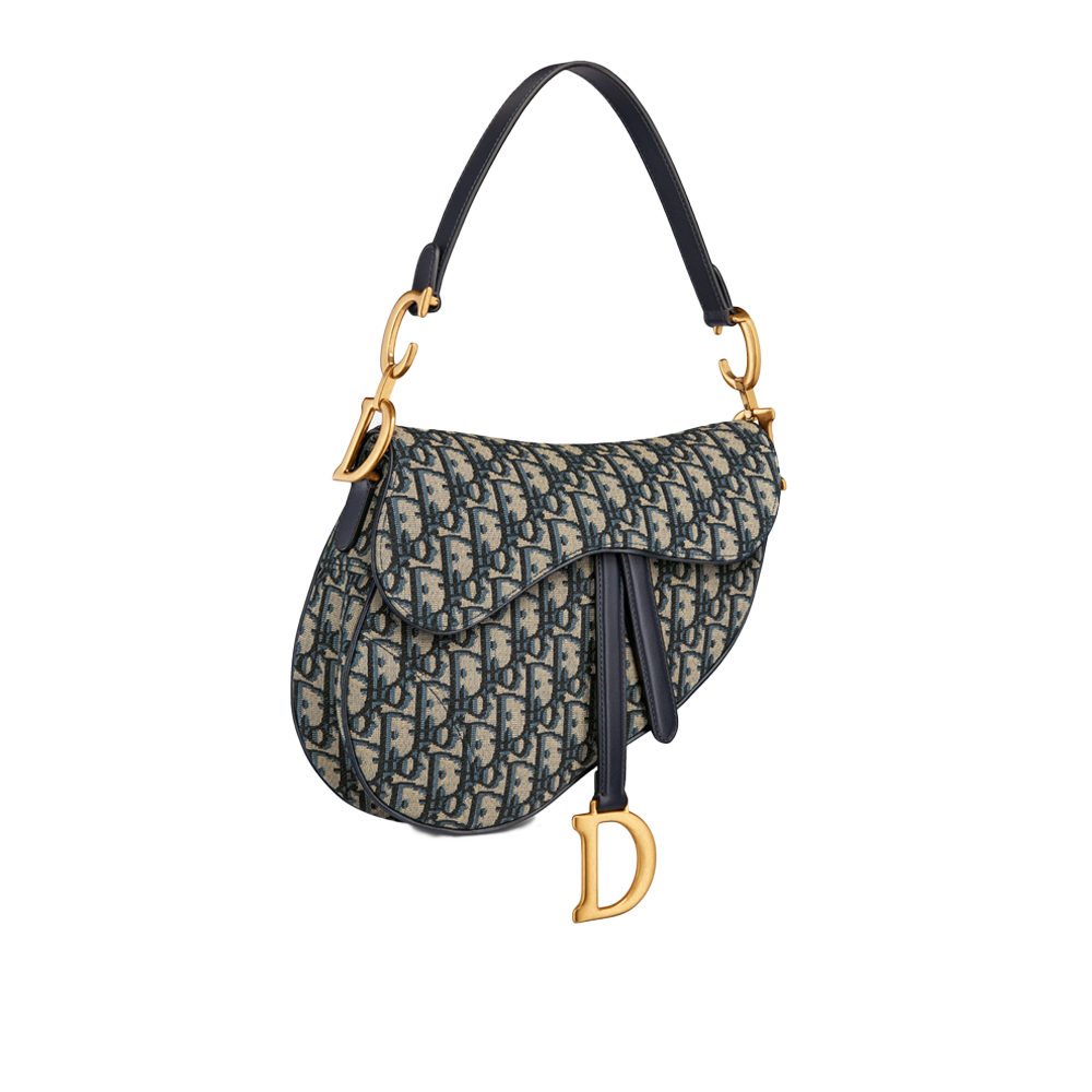 Bolso Dior Saddlebag Oblique - Azul marino