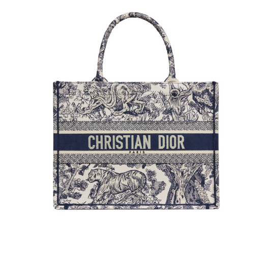 Sac cabas Dior - Bleu marine, blanc et jungle 