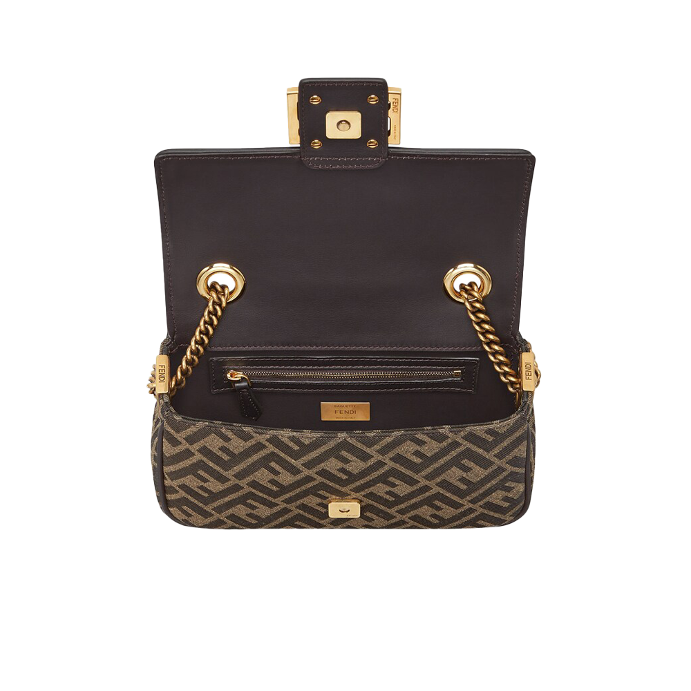 Fendi Baguette Chain Jacquard FF Medium - Brown