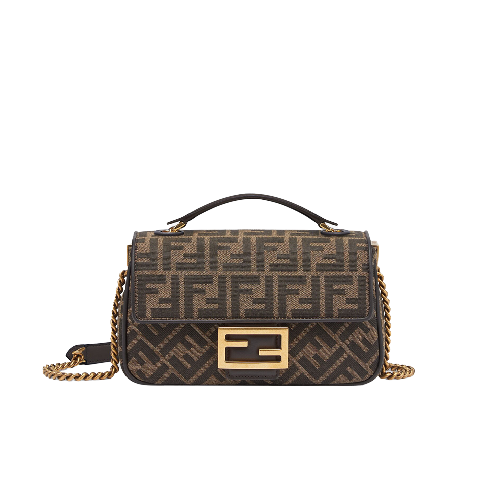 Fendi Baguette Chain Jacquard FF Medium - Brown