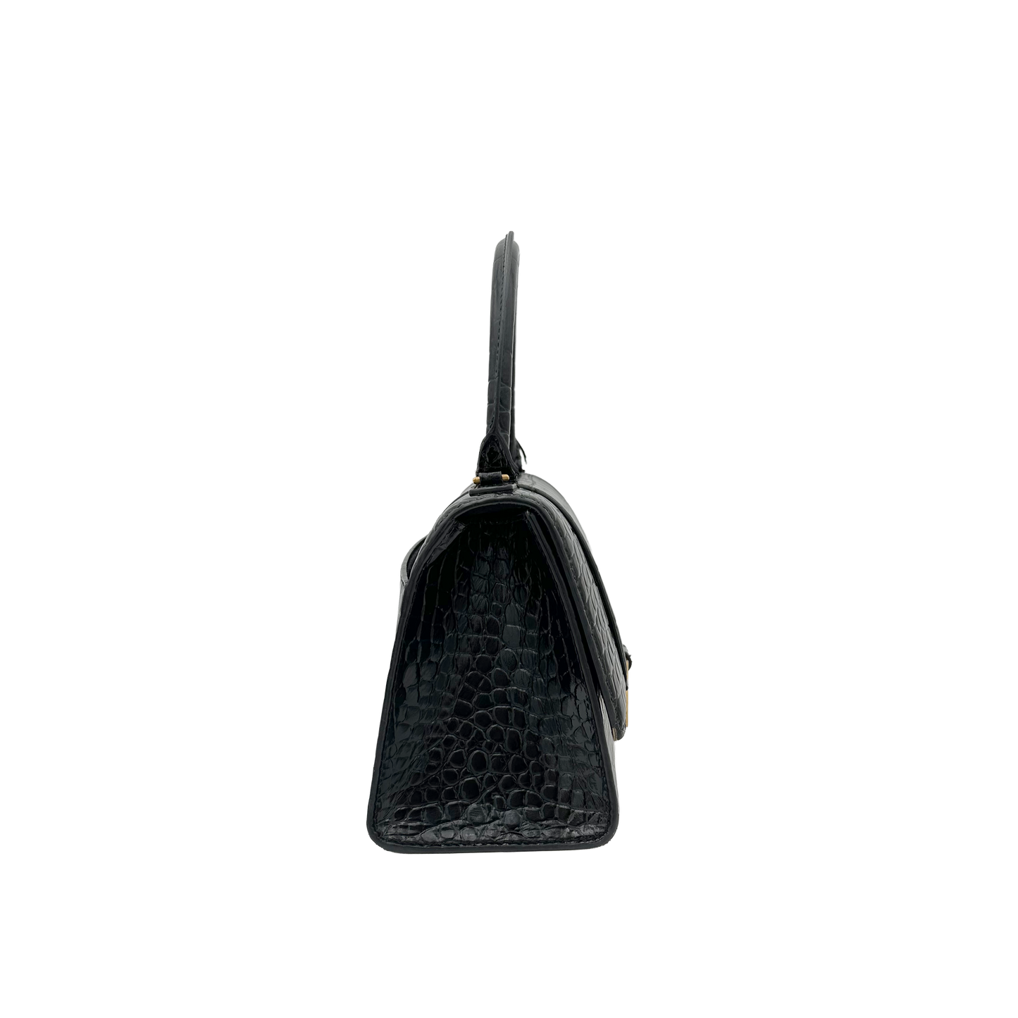 Balenciaga Hourglass - Black Kroko