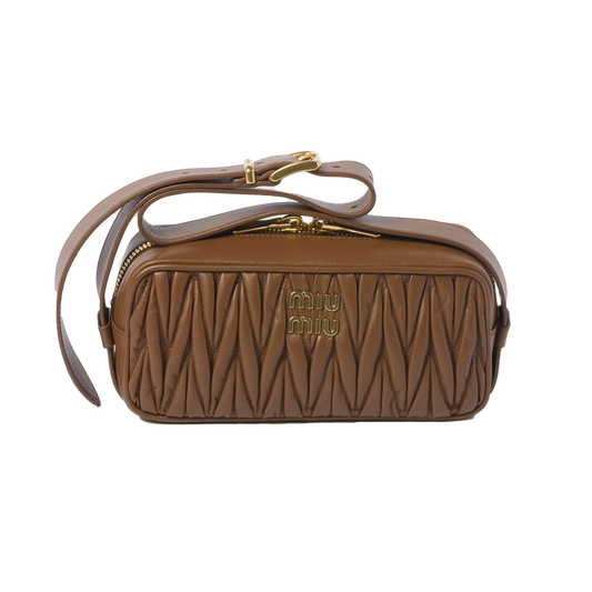 Miu Miu Matelasse Shoulder Bag- Caramel