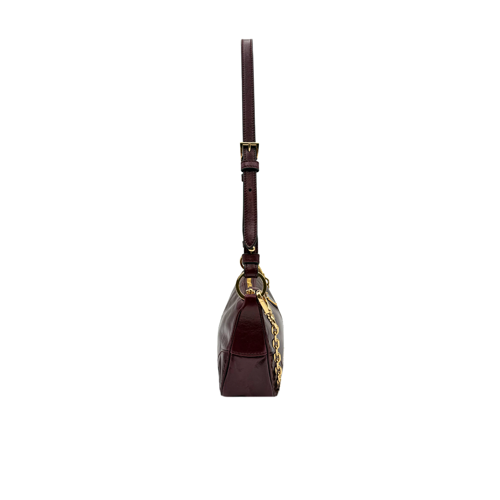 Prada Re-Edition 2002 Shoulder Bag Chain - bordeaux
