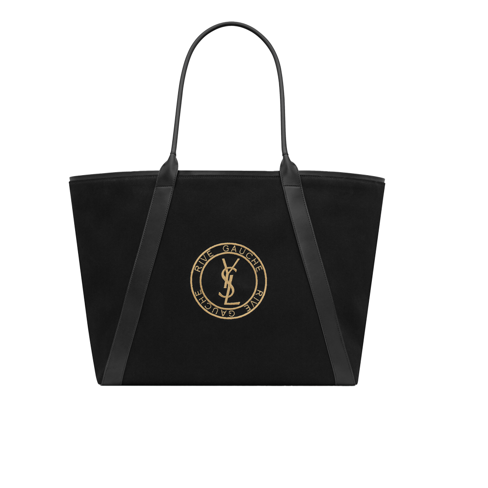 Saint Laurent Rive Gauche Canvas Shopper - Black
